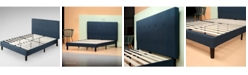 Zinus Omkaram Upholstered Navy Platform Bed / Wood Slat Support Collection
